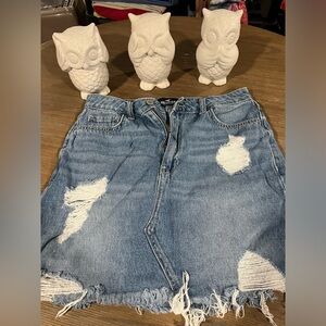 Distressed Jean Skirt